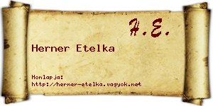Herner Etelka névjegykártya